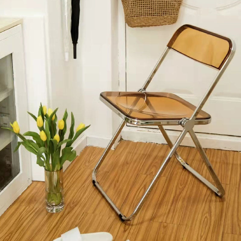 Industrial Design Plastic Dining Armless Chair Open Back Folding Side Chair Clearhalo ' kitchen&dining_furn' 'Dining Chairs' 'Dining Tables & Seating' 'dining_chair' 'furn' 'furn_dining_chair' 'Furniture' 'furniture_dining_chair' 'Kitchen & Dining Furniture' 'kitchen' 4693908