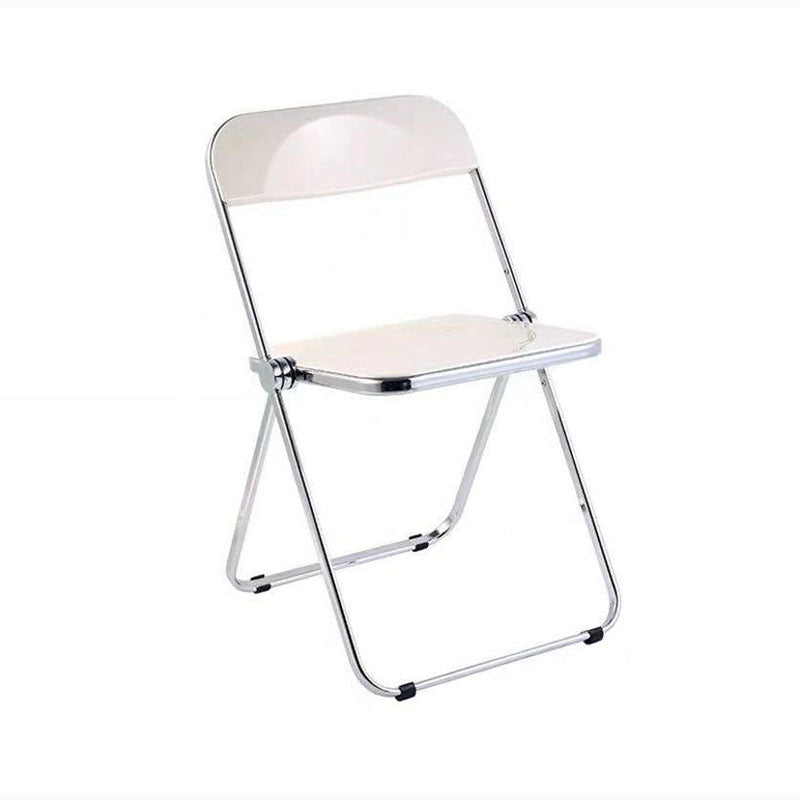 Industrial Design Plastic Dining Armless Chair Open Back Folding Side Chair White 1 Piece Clearhalo ' kitchen&dining_furn' 'Dining Chairs' 'Dining Tables & Seating' 'dining_chair' 'furn' 'furn_dining_chair' 'Furniture' 'furniture_dining_chair' 'Kitchen & Dining Furniture' 'kitchen' 4693909