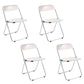 Industrial Design Plastic Dining Armless Chair Open Back Folding Side Chair White 4 Piece Set Clearhalo ' kitchen&dining_furn' 'Dining Chairs' 'Dining Tables & Seating' 'dining_chair' 'furn' 'furn_dining_chair' 'Furniture' 'furniture_dining_chair' 'Kitchen & Dining Furniture' 'kitchen' 4693913