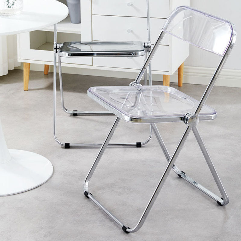 Industrial Design Plastic Dining Armless Chair Open Back Folding Side Chair Clearhalo ' kitchen&dining_furn' 'Dining Chairs' 'Dining Tables & Seating' 'dining_chair' 'furn' 'furn_dining_chair' 'Furniture' 'furniture_dining_chair' 'Kitchen & Dining Furniture' 'kitchen' 4693914