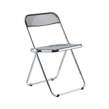 Industrial Design Plastic Dining Armless Chair Open Back Folding Side Chair Smoke Gray 1 Piece Clearhalo ' kitchen&dining_furn' 'Dining Chairs' 'Dining Tables & Seating' 'dining_chair' 'furn' 'furn_dining_chair' 'Furniture' 'furniture_dining_chair' 'Kitchen & Dining Furniture' 'kitchen' 4693915