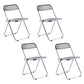 Industrial Design Plastic Dining Armless Chair Open Back Folding Side Chair Smoke Gray 4 Piece Set Clearhalo ' kitchen&dining_furn' 'Dining Chairs' 'Dining Tables & Seating' 'dining_chair' 'furn' 'furn_dining_chair' 'Furniture' 'furniture_dining_chair' 'Kitchen & Dining Furniture' 'kitchen' 4693918