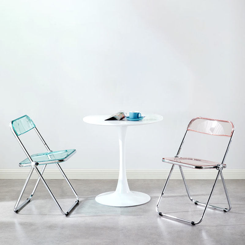 Industrial Design Plastic Dining Armless Chair Open Back Folding Side Chair Clearhalo ' kitchen&dining_furn' 'Dining Chairs' 'Dining Tables & Seating' 'dining_chair' 'furn' 'furn_dining_chair' 'Furniture' 'furniture_dining_chair' 'Kitchen & Dining Furniture' 'kitchen' 4693926