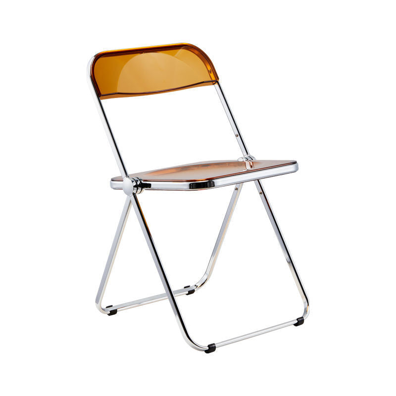 Industrial Design Plastic Dining Armless Chair Open Back Folding Side Chair Tan 1 Piece Clearhalo ' kitchen&dining_furn' 'Dining Chairs' 'Dining Tables & Seating' 'dining_chair' 'furn' 'furn_dining_chair' 'Furniture' 'furniture_dining_chair' 'Kitchen & Dining Furniture' 'kitchen' 4693927