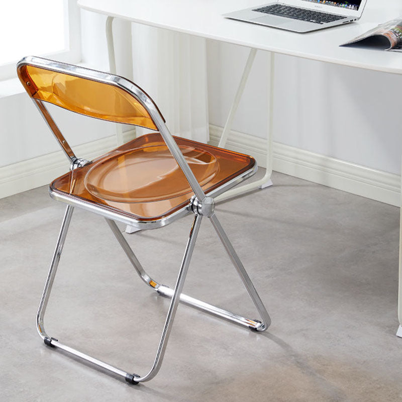 Industrial Design Plastic Dining Armless Chair Open Back Folding Side Chair Clearhalo ' kitchen&dining_furn' 'Dining Chairs' 'Dining Tables & Seating' 'dining_chair' 'furn' 'furn_dining_chair' 'Furniture' 'furniture_dining_chair' 'Kitchen & Dining Furniture' 'kitchen' 4693928