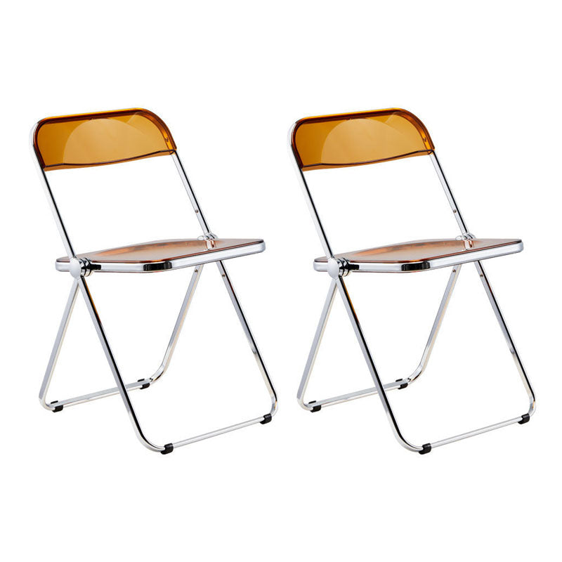 Industrial Design Plastic Dining Armless Chair Open Back Folding Side Chair Tan 2 Piece Set Clearhalo ' kitchen&dining_furn' 'Dining Chairs' 'Dining Tables & Seating' 'dining_chair' 'furn' 'furn_dining_chair' 'Furniture' 'furniture_dining_chair' 'Kitchen & Dining Furniture' 'kitchen' 4693929