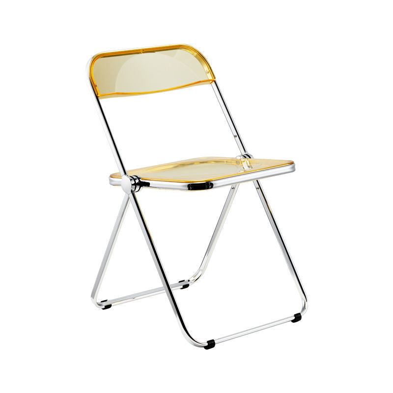 Industrial Design Plastic Dining Armless Chair Open Back Folding Side Chair Beige-Clear 1 Piece Clearhalo ' kitchen&dining_furn' 'Dining Chairs' 'Dining Tables & Seating' 'dining_chair' 'furn' 'furn_dining_chair' 'Furniture' 'furniture_dining_chair' 'Kitchen & Dining Furniture' 'kitchen' 4693933