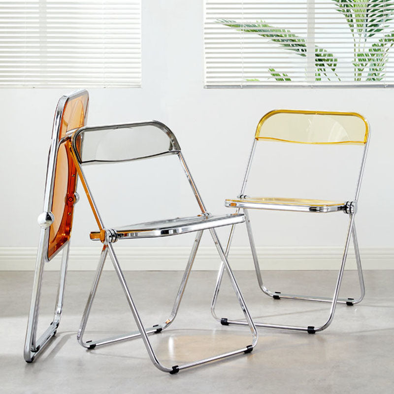 Industrial Design Plastic Dining Armless Chair Open Back Folding Side Chair Clearhalo ' kitchen&dining_furn' 'Dining Chairs' 'Dining Tables & Seating' 'dining_chair' 'furn' 'furn_dining_chair' 'Furniture' 'furniture_dining_chair' 'Kitchen & Dining Furniture' 'kitchen' 4693935