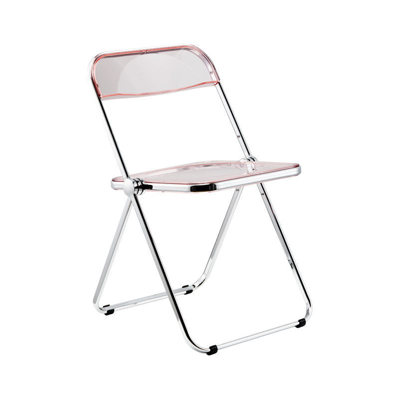 Industrial Design Plastic Dining Armless Chair Open Back Folding Side Chair Pink 1 Piece Clearhalo ' kitchen&dining_furn' 'Dining Chairs' 'Dining Tables & Seating' 'dining_chair' 'furn' 'furn_dining_chair' 'Furniture' 'furniture_dining_chair' 'Kitchen & Dining Furniture' 'kitchen' 4693938