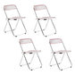 Industrial Design Plastic Dining Armless Chair Open Back Folding Side Chair Pink 4 Piece Set Clearhalo ' kitchen&dining_furn' 'Dining Chairs' 'Dining Tables & Seating' 'dining_chair' 'furn' 'furn_dining_chair' 'Furniture' 'furniture_dining_chair' 'Kitchen & Dining Furniture' 'kitchen' 4693940