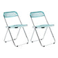 Industrial Design Plastic Dining Armless Chair Open Back Folding Side Chair Blue-Clear 2 Piece Set Clearhalo ' kitchen&dining_furn' 'Dining Chairs' 'Dining Tables & Seating' 'dining_chair' 'furn' 'furn_dining_chair' 'Furniture' 'furniture_dining_chair' 'Kitchen & Dining Furniture' 'kitchen' 4693942