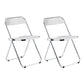 Industrial Design Plastic Dining Armless Chair Open Back Folding Side Chair Clear 2 Piece Set Clearhalo ' kitchen&dining_furn' 'Dining Chairs' 'Dining Tables & Seating' 'dining_chair' 'furn' 'furn_dining_chair' 'Furniture' 'furniture_dining_chair' 'Kitchen & Dining Furniture' 'kitchen' 4693945