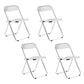 Industrial Design Plastic Dining Armless Chair Open Back Folding Side Chair Clear 4 Piece Set Clearhalo ' kitchen&dining_furn' 'Dining Chairs' 'Dining Tables & Seating' 'dining_chair' 'furn' 'furn_dining_chair' 'Furniture' 'furniture_dining_chair' 'Kitchen & Dining Furniture' 'kitchen' 4693946