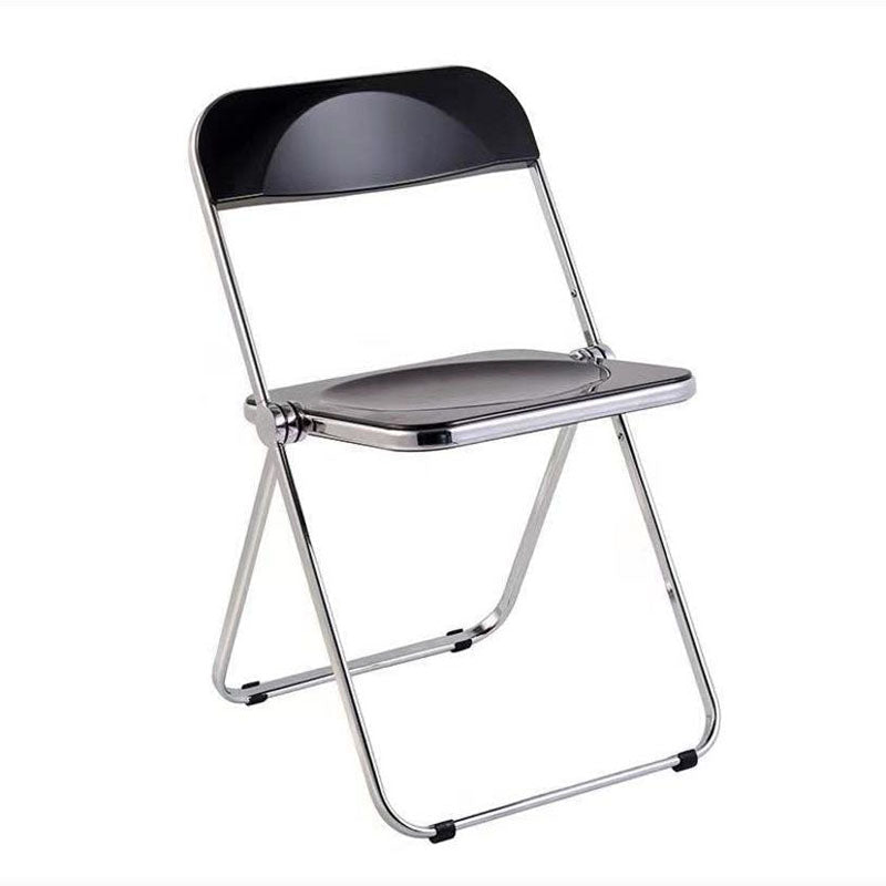 Industrial Design Plastic Dining Armless Chair Open Back Folding Side Chair Black 1 Piece Clearhalo ' kitchen&dining_furn' 'Dining Chairs' 'Dining Tables & Seating' 'dining_chair' 'furn' 'furn_dining_chair' 'Furniture' 'furniture_dining_chair' 'Kitchen & Dining Furniture' 'kitchen' 4693947