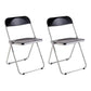 Industrial Design Plastic Dining Armless Chair Open Back Folding Side Chair Black 2 Piece Set Clearhalo ' kitchen&dining_furn' 'Dining Chairs' 'Dining Tables & Seating' 'dining_chair' 'furn' 'furn_dining_chair' 'Furniture' 'furniture_dining_chair' 'Kitchen & Dining Furniture' 'kitchen' 4693948
