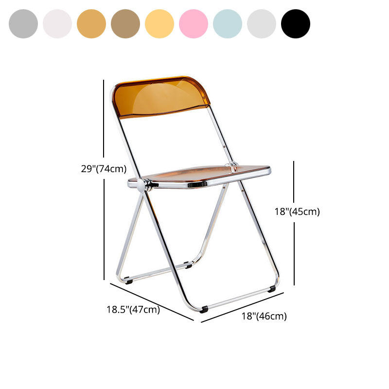 Industrial Design Plastic Dining Armless Chair Open Back Folding Side Chair Clearhalo ' kitchen&dining_furn' 'Dining Chairs' 'Dining Tables & Seating' 'dining_chair' 'furn' 'furn_dining_chair' 'Furniture' 'furniture_dining_chair' 'Kitchen & Dining Furniture' 'kitchen' 4693950