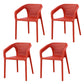 Modern Style Stackable Chair Dining Arm Chair with Plastic Legs for Kitchen Red Set of 4 Clearhalo ' kitchen&dining_furn' 'Dining Chairs' 'Dining Tables & Seating' 'dining_chair' 'Furniture' 'furniture_dining_chair' 'Kitchen & Dining Furniture' 'kitchen' 4693955