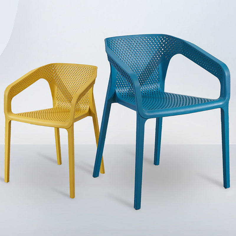 Modern Style Stackable Chair Dining Arm Chair with Plastic Legs for Kitchen Clearhalo ' kitchen&dining_furn' 'Dining Chairs' 'Dining Tables & Seating' 'dining_chair' 'Furniture' 'furniture_dining_chair' 'Kitchen & Dining Furniture' 'kitchen' 4693956