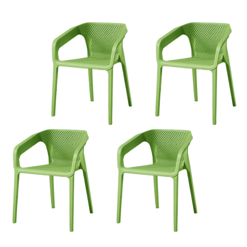 Modern Style Stackable Chair Dining Arm Chair with Plastic Legs for Kitchen Green Set of 4 Clearhalo ' kitchen&dining_furn' 'Dining Chairs' 'Dining Tables & Seating' 'dining_chair' 'Furniture' 'furniture_dining_chair' 'Kitchen & Dining Furniture' 'kitchen' 4693957