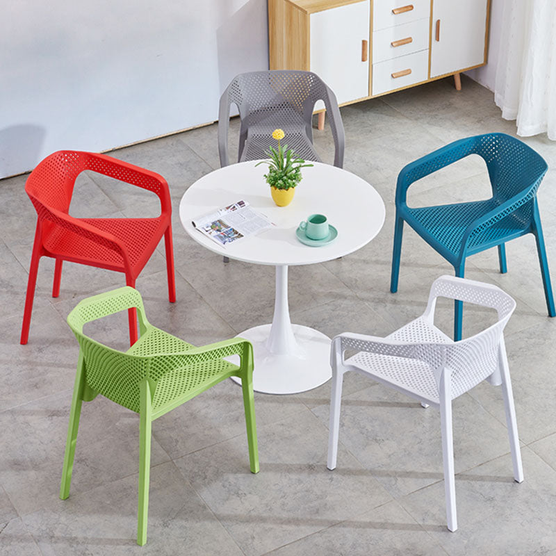 Modern Style Stackable Chair Dining Arm Chair with Plastic Legs for Kitchen Clearhalo ' kitchen&dining_furn' 'Dining Chairs' 'Dining Tables & Seating' 'dining_chair' 'Furniture' 'furniture_dining_chair' 'Kitchen & Dining Furniture' 'kitchen' 4693958