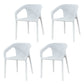 Modern Style Stackable Chair Dining Arm Chair with Plastic Legs for Kitchen White Set of 4 Clearhalo ' kitchen&dining_furn' 'Dining Chairs' 'Dining Tables & Seating' 'dining_chair' 'Furniture' 'furniture_dining_chair' 'Kitchen & Dining Furniture' 'kitchen' 4693963