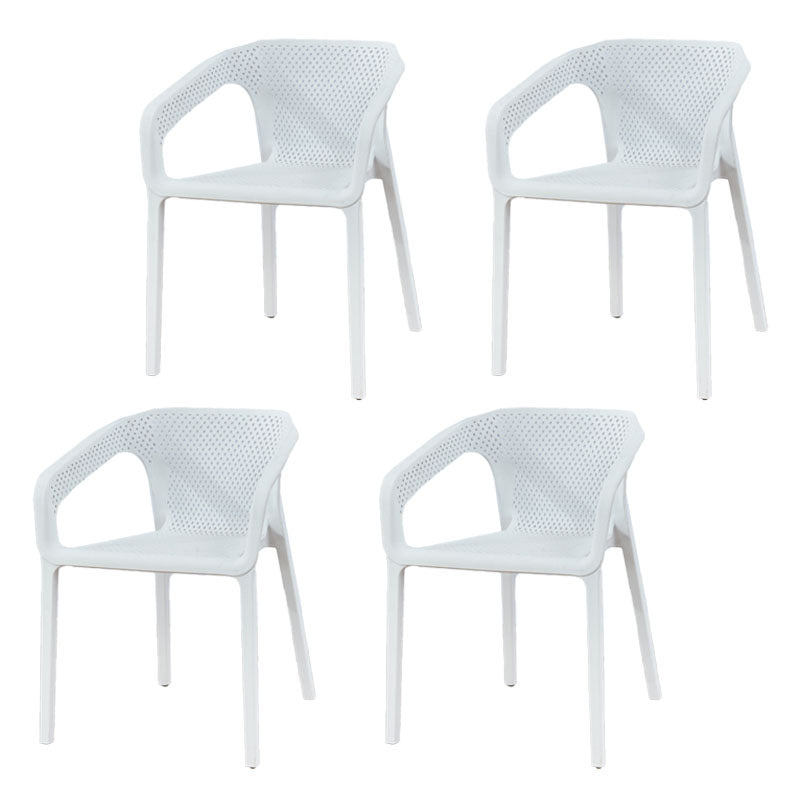 Modern Style Stackable Chair Dining Arm Chair with Plastic Legs for Kitchen White Set of 4 Clearhalo ' kitchen&dining_furn' 'Dining Chairs' 'Dining Tables & Seating' 'dining_chair' 'Furniture' 'furniture_dining_chair' 'Kitchen & Dining Furniture' 'kitchen' 4693963