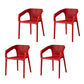 Modern Style Stackable Chair Dining Arm Chair with Plastic Legs for Kitchen Burgundy Set of 4 Clearhalo ' kitchen&dining_furn' 'Dining Chairs' 'Dining Tables & Seating' 'dining_chair' 'Furniture' 'furniture_dining_chair' 'Kitchen & Dining Furniture' 'kitchen' 4693966
