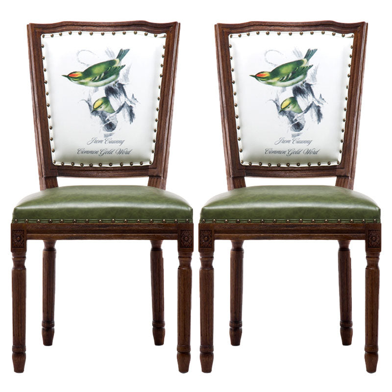 Traditional Wood Dining Kitchen Room Chair Open Back Side Chair Green Set of 2 Clearhalo ' kitchen&dining_furn' 'Dining Chairs' 'Dining Tables & Seating' 'dining_chair' 'Furniture' 'furniture_dining_chair' 'Kitchen & Dining Furniture' 'kitchen' 4693981