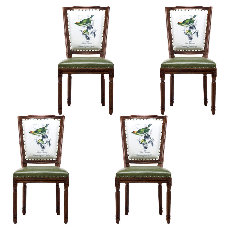 Traditional Wood Dining Kitchen Room Chair Open Back Side Chair Green Set of 4 Clearhalo ' kitchen&dining_furn' 'Dining Chairs' 'Dining Tables & Seating' 'dining_chair' 'Furniture' 'furniture_dining_chair' 'Kitchen & Dining Furniture' 'kitchen' 4693984