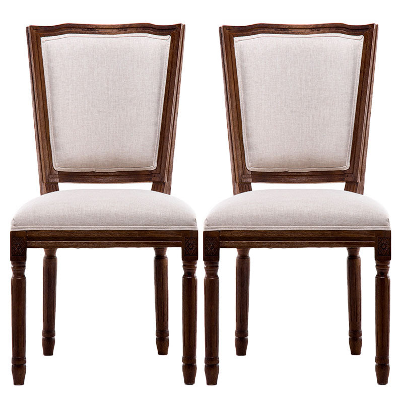 Traditional Wood Dining Kitchen Room Chair Open Back Side Chair Off-White Set of 2 Clearhalo ' kitchen&dining_furn' 'Dining Chairs' 'Dining Tables & Seating' 'dining_chair' 'Furniture' 'furniture_dining_chair' 'Kitchen & Dining Furniture' 'kitchen' 4693987