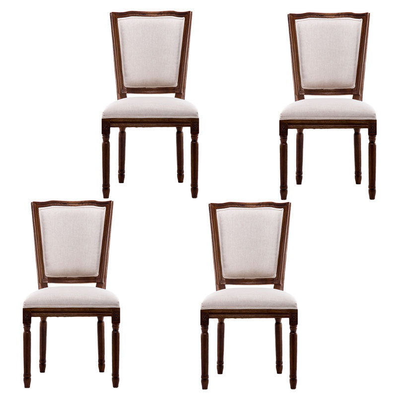Traditional Wood Dining Kitchen Room Chair Open Back Side Chair Off-White Set of 4 Clearhalo ' kitchen&dining_furn' 'Dining Chairs' 'Dining Tables & Seating' 'dining_chair' 'Furniture' 'furniture_dining_chair' 'Kitchen & Dining Furniture' 'kitchen' 4693989