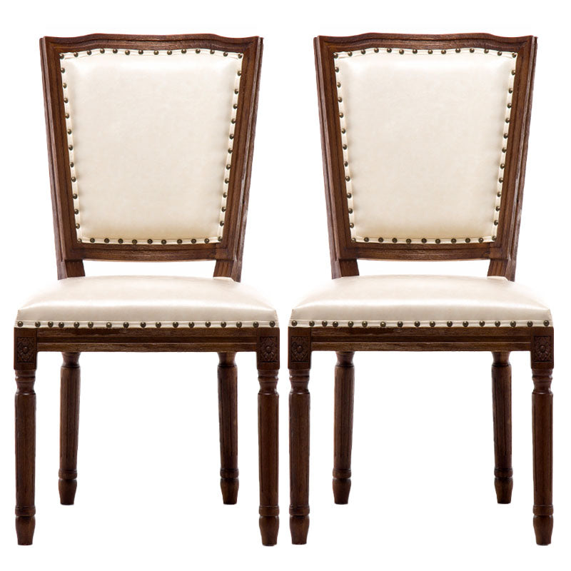 Traditional Wood Dining Kitchen Room Chair Open Back Side Chair White Set of 2 Clearhalo ' kitchen&dining_furn' 'Dining Chairs' 'Dining Tables & Seating' 'dining_chair' 'Furniture' 'furniture_dining_chair' 'Kitchen & Dining Furniture' 'kitchen' 4693997