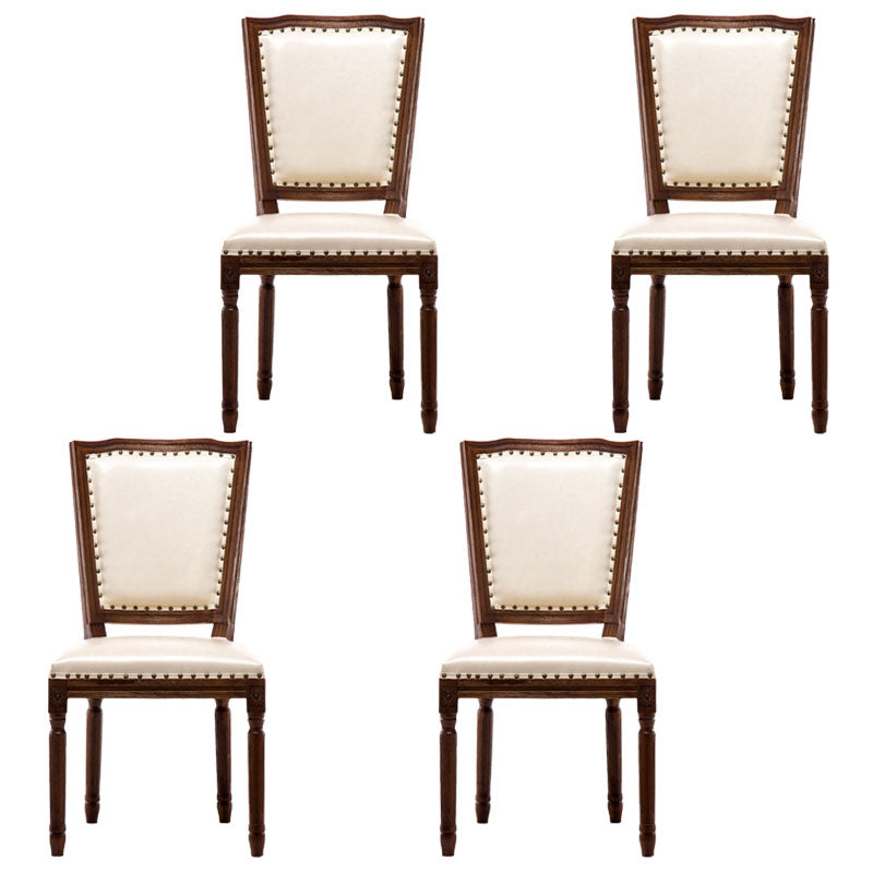 Traditional Wood Dining Kitchen Room Chair Open Back Side Chair White Set of 4 Clearhalo ' kitchen&dining_furn' 'Dining Chairs' 'Dining Tables & Seating' 'dining_chair' 'Furniture' 'furniture_dining_chair' 'Kitchen & Dining Furniture' 'kitchen' 4693998