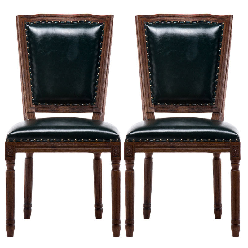 Traditional Wood Dining Kitchen Room Chair Open Back Side Chair Blackish Green Set of 2 Clearhalo ' kitchen&dining_furn' 'Dining Chairs' 'Dining Tables & Seating' 'dining_chair' 'Furniture' 'furniture_dining_chair' 'Kitchen & Dining Furniture' 'kitchen' 4694000