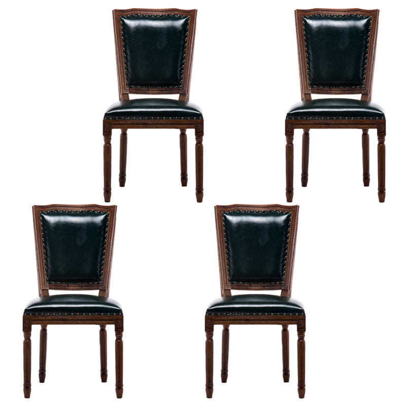 Traditional Wood Dining Kitchen Room Chair Open Back Side Chair Blackish Green Set of 4 Clearhalo ' kitchen&dining_furn' 'Dining Chairs' 'Dining Tables & Seating' 'dining_chair' 'Furniture' 'furniture_dining_chair' 'Kitchen & Dining Furniture' 'kitchen' 4694001