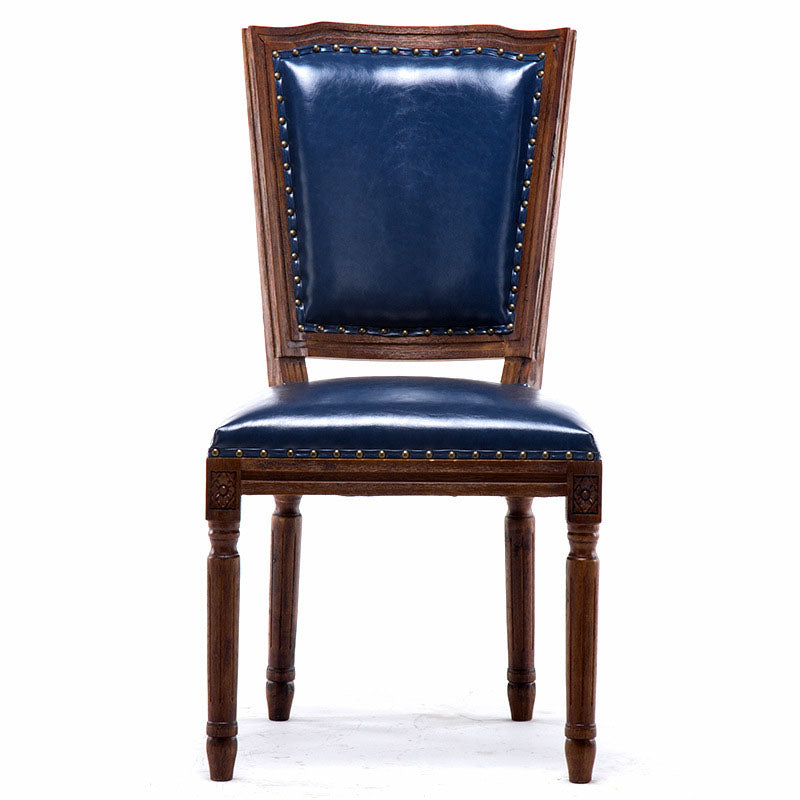Traditional Wood Dining Kitchen Room Chair Open Back Side Chair Blue 1 Piece Clearhalo ' kitchen&dining_furn' 'Dining Chairs' 'Dining Tables & Seating' 'dining_chair' 'Furniture' 'furniture_dining_chair' 'Kitchen & Dining Furniture' 'kitchen' 4694002