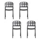 Scandinavian Style Armless Open Back Chairs Stacking Plastic Side Chair Black 4 Piece Set Clearhalo ' kitchen&dining_furn' 'Dining Chairs' 'Dining Tables & Seating' 'dining_chair' 'furn' 'furn_dining_chair' 'Furniture' 'furniture_dining_chair' 'Kitchen & Dining Furniture' 'kitchen' 4694008