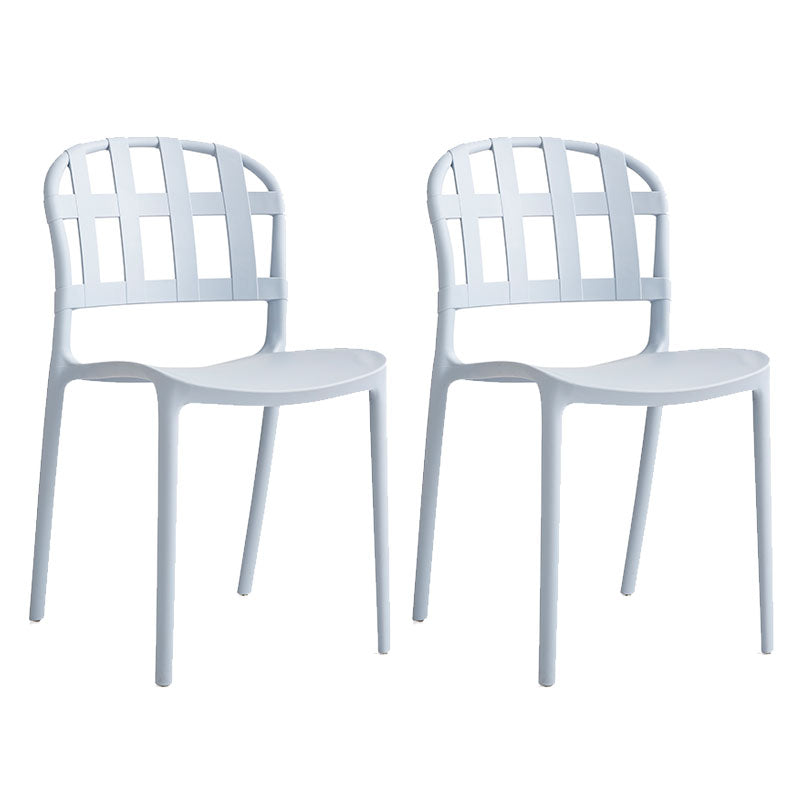 Scandinavian Style Armless Open Back Chairs Stacking Plastic Side Chair Dark Blue-Gray 2 Piece Set Clearhalo ' kitchen&dining_furn' 'Dining Chairs' 'Dining Tables & Seating' 'dining_chair' 'furn' 'furn_dining_chair' 'Furniture' 'furniture_dining_chair' 'Kitchen & Dining Furniture' 'kitchen' 4694011