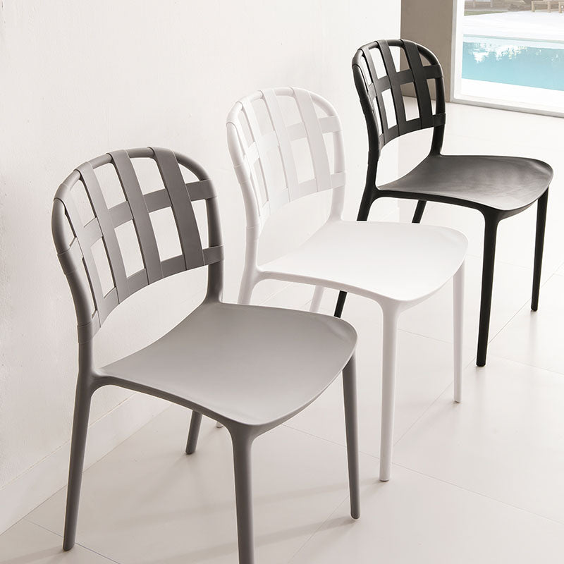 Scandinavian Style Armless Open Back Chairs Stacking Plastic Side Chair Clearhalo ' kitchen&dining_furn' 'Dining Chairs' 'Dining Tables & Seating' 'dining_chair' 'furn' 'furn_dining_chair' 'Furniture' 'furniture_dining_chair' 'Kitchen & Dining Furniture' 'kitchen' 4694012