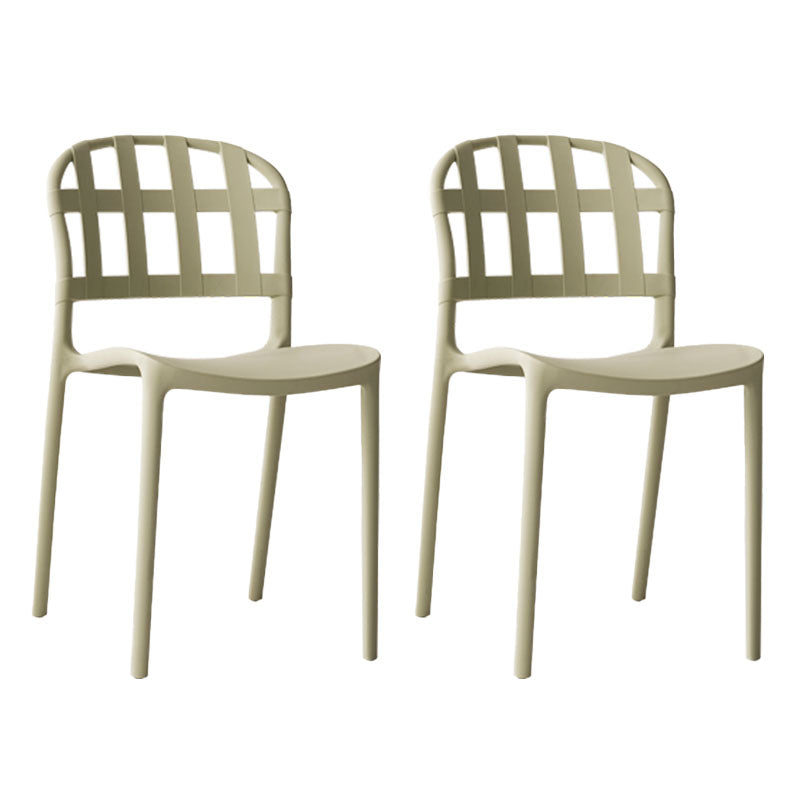 Scandinavian Style Armless Open Back Chairs Stacking Plastic Side Chair Light Green 2 Piece Set Clearhalo ' kitchen&dining_furn' 'Dining Chairs' 'Dining Tables & Seating' 'dining_chair' 'furn' 'furn_dining_chair' 'Furniture' 'furniture_dining_chair' 'Kitchen & Dining Furniture' 'kitchen' 4694015