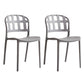 Scandinavian Style Armless Open Back Chairs Stacking Plastic Side Chair Grey 2 Piece Set Clearhalo ' kitchen&dining_furn' 'Dining Chairs' 'Dining Tables & Seating' 'dining_chair' 'furn' 'furn_dining_chair' 'Furniture' 'furniture_dining_chair' 'Kitchen & Dining Furniture' 'kitchen' 4694019