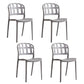 Scandinavian Style Armless Open Back Chairs Stacking Plastic Side Chair Grey 4 Piece Set Clearhalo ' kitchen&dining_furn' 'Dining Chairs' 'Dining Tables & Seating' 'dining_chair' 'furn' 'furn_dining_chair' 'Furniture' 'furniture_dining_chair' 'Kitchen & Dining Furniture' 'kitchen' 4694020