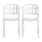 Scandinavian Style Armless Open Back Chairs Stacking Plastic Side Chair White 2 Piece Set Clearhalo ' kitchen&dining_furn' 'Dining Chairs' 'Dining Tables & Seating' 'dining_chair' 'furn' 'furn_dining_chair' 'Furniture' 'furniture_dining_chair' 'Kitchen & Dining Furniture' 'kitchen' 4694022