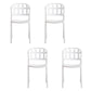 Scandinavian Style Armless Open Back Chairs Stacking Plastic Side Chair White 4 Piece Set Clearhalo ' kitchen&dining_furn' 'Dining Chairs' 'Dining Tables & Seating' 'dining_chair' 'furn' 'furn_dining_chair' 'Furniture' 'furniture_dining_chair' 'Kitchen & Dining Furniture' 'kitchen' 4694024