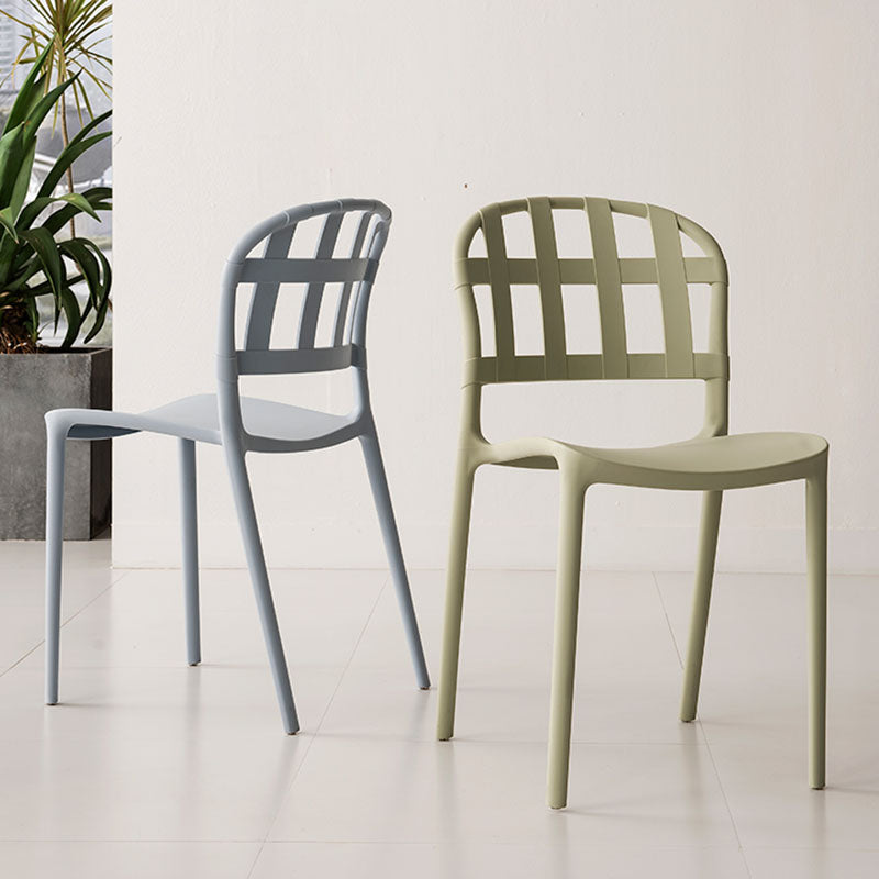 Scandinavian Style Armless Open Back Chairs Stacking Plastic Side Chair Clearhalo ' kitchen&dining_furn' 'Dining Chairs' 'Dining Tables & Seating' 'dining_chair' 'furn' 'furn_dining_chair' 'Furniture' 'furniture_dining_chair' 'Kitchen & Dining Furniture' 'kitchen' 4694027