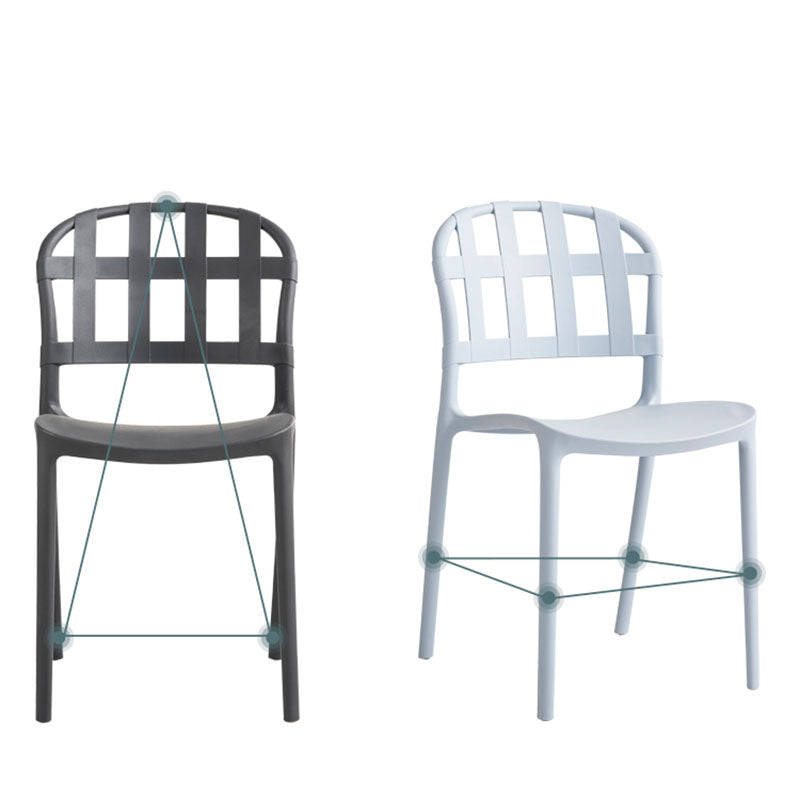 Scandinavian Style Armless Open Back Chairs Stacking Plastic Side Chair Clearhalo ' kitchen&dining_furn' 'Dining Chairs' 'Dining Tables & Seating' 'dining_chair' 'furn' 'furn_dining_chair' 'Furniture' 'furniture_dining_chair' 'Kitchen & Dining Furniture' 'kitchen' 4694028