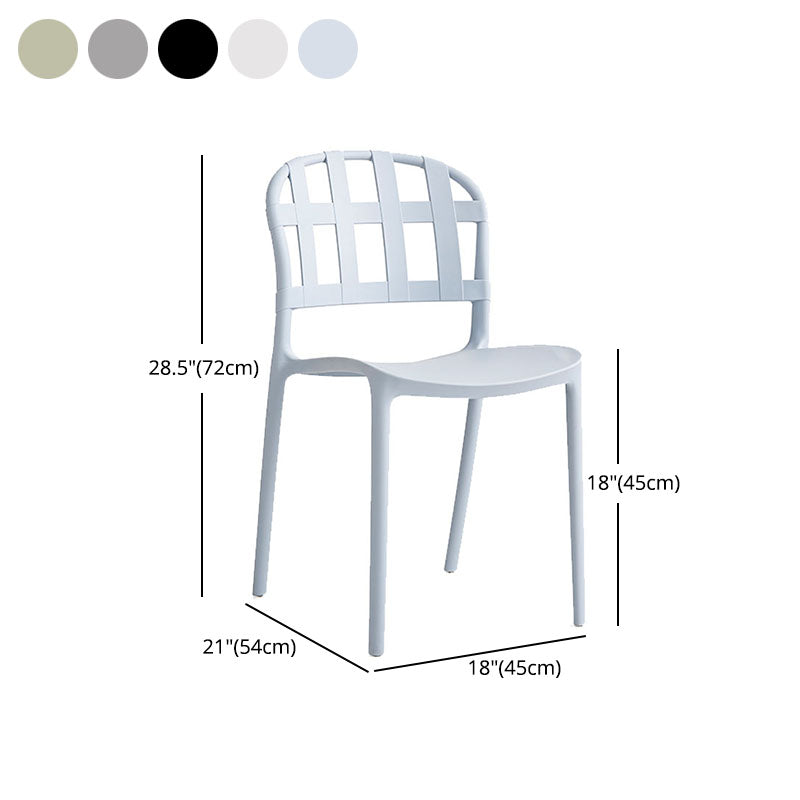 Scandinavian Style Armless Open Back Chairs Stacking Plastic Side Chair Clearhalo ' kitchen&dining_furn' 'Dining Chairs' 'Dining Tables & Seating' 'dining_chair' 'furn' 'furn_dining_chair' 'Furniture' 'furniture_dining_chair' 'Kitchen & Dining Furniture' 'kitchen' 4694029