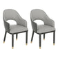 Scandinavian Open Back Arm Dining Chairs Faux Leather Side Chair Grey 2 Piece Set Clearhalo ' kitchen&dining_furn' 'Dining Chairs' 'Dining Tables & Seating' 'dining_chair' 'furn' 'furn_dining_chair' 'Furniture' 'furniture_dining_chair' 'Kitchen & Dining Furniture' 'kitchen' 4694039