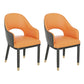 Scandinavian Open Back Arm Dining Chairs Faux Leather Side Chair Orange 2 Piece Set Clearhalo ' kitchen&dining_furn' 'Dining Chairs' 'Dining Tables & Seating' 'dining_chair' 'furn' 'furn_dining_chair' 'Furniture' 'furniture_dining_chair' 'Kitchen & Dining Furniture' 'kitchen' 4694044