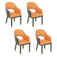 Scandinavian Open Back Arm Dining Chairs Faux Leather Side Chair Orange 4 Piece Set Clearhalo ' kitchen&dining_furn' 'Dining Chairs' 'Dining Tables & Seating' 'dining_chair' 'furn' 'furn_dining_chair' 'Furniture' 'furniture_dining_chair' 'Kitchen & Dining Furniture' 'kitchen' 4694047